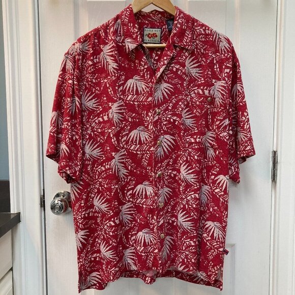 Vintage Bugle Boy Classics Silk Rayon Hawaiian Short Sleeve Shirt Size Large - Picture 1 of 7